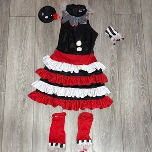 Dreamgirl Women's Halloween Clown Costume - Red, Black, and White